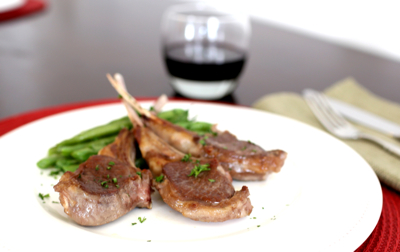 Lamb Popsicles with Green Beans